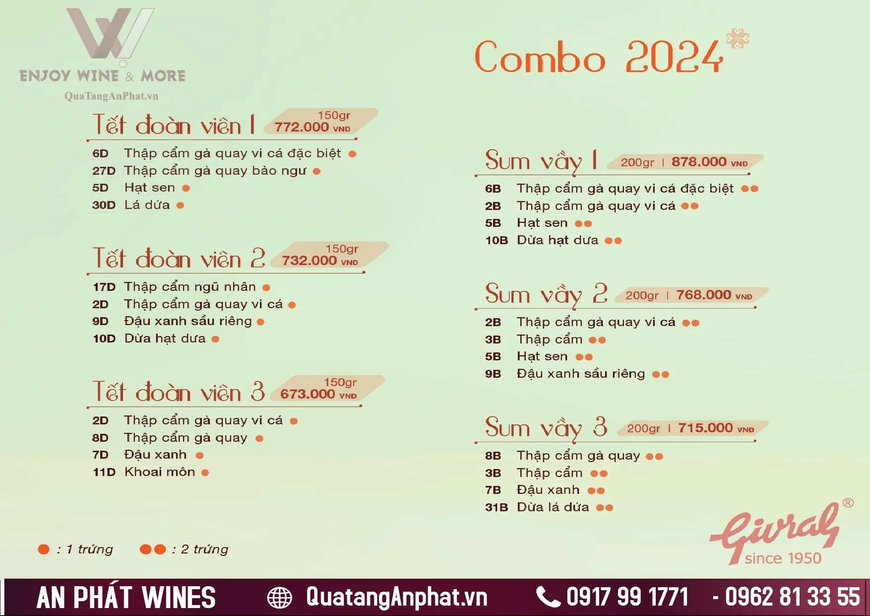 Bảng giá bánh trung thu GIVRAL 2024 ?? Bảng giá bánh trung thu GIVRAL 2024