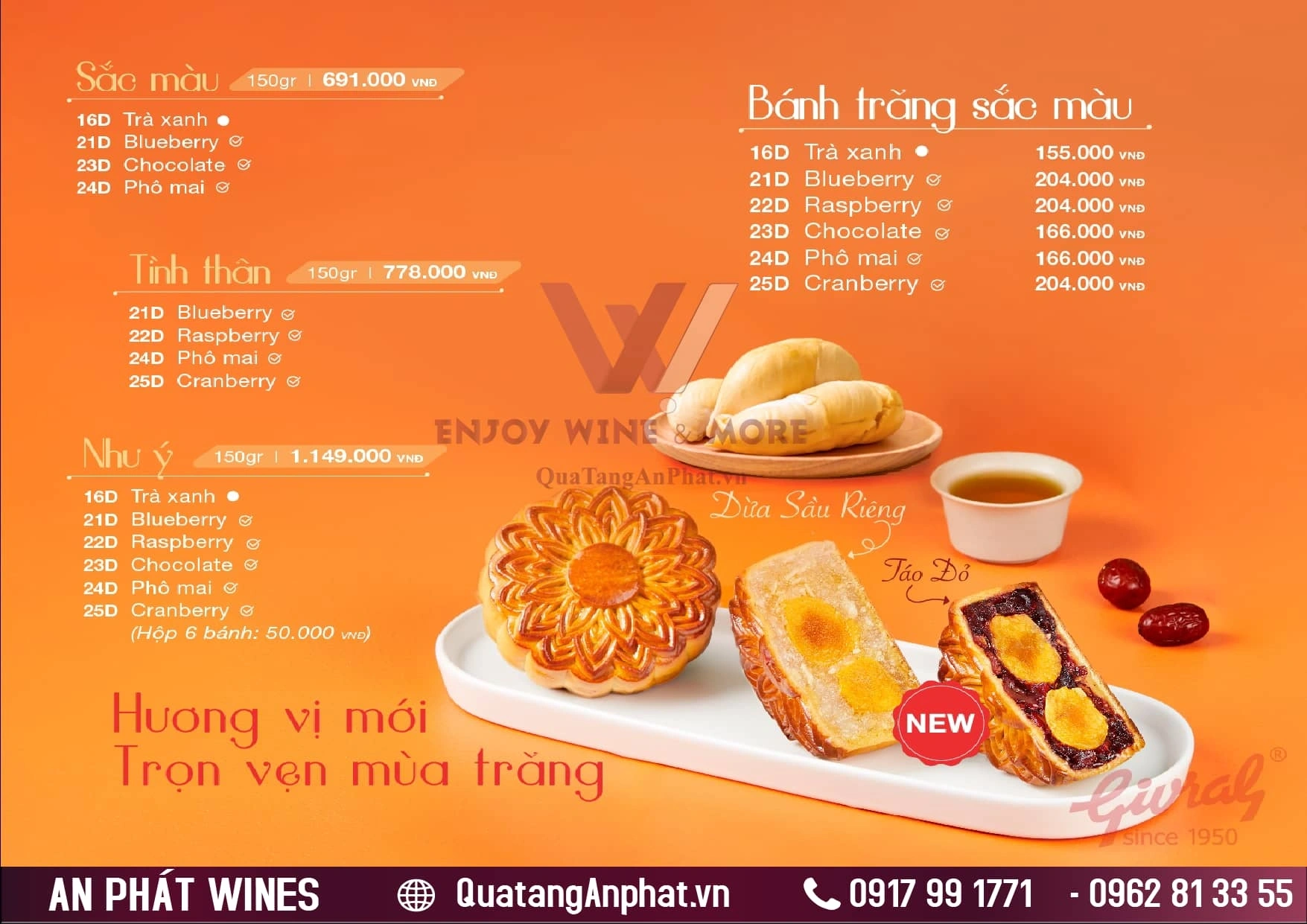 Bảng giá bánh trung thu GIVRAL 2024 ?? Bảng giá bánh trung thu GIVRAL 2024