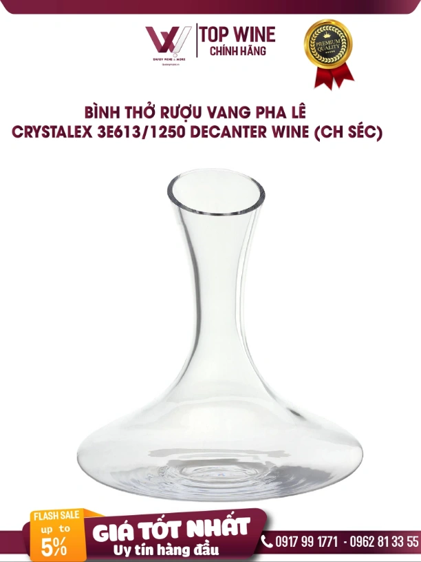 Bình thở rượu vang pha lê Crystalex 3E613/1250 Decanter Wine (CH Séc)