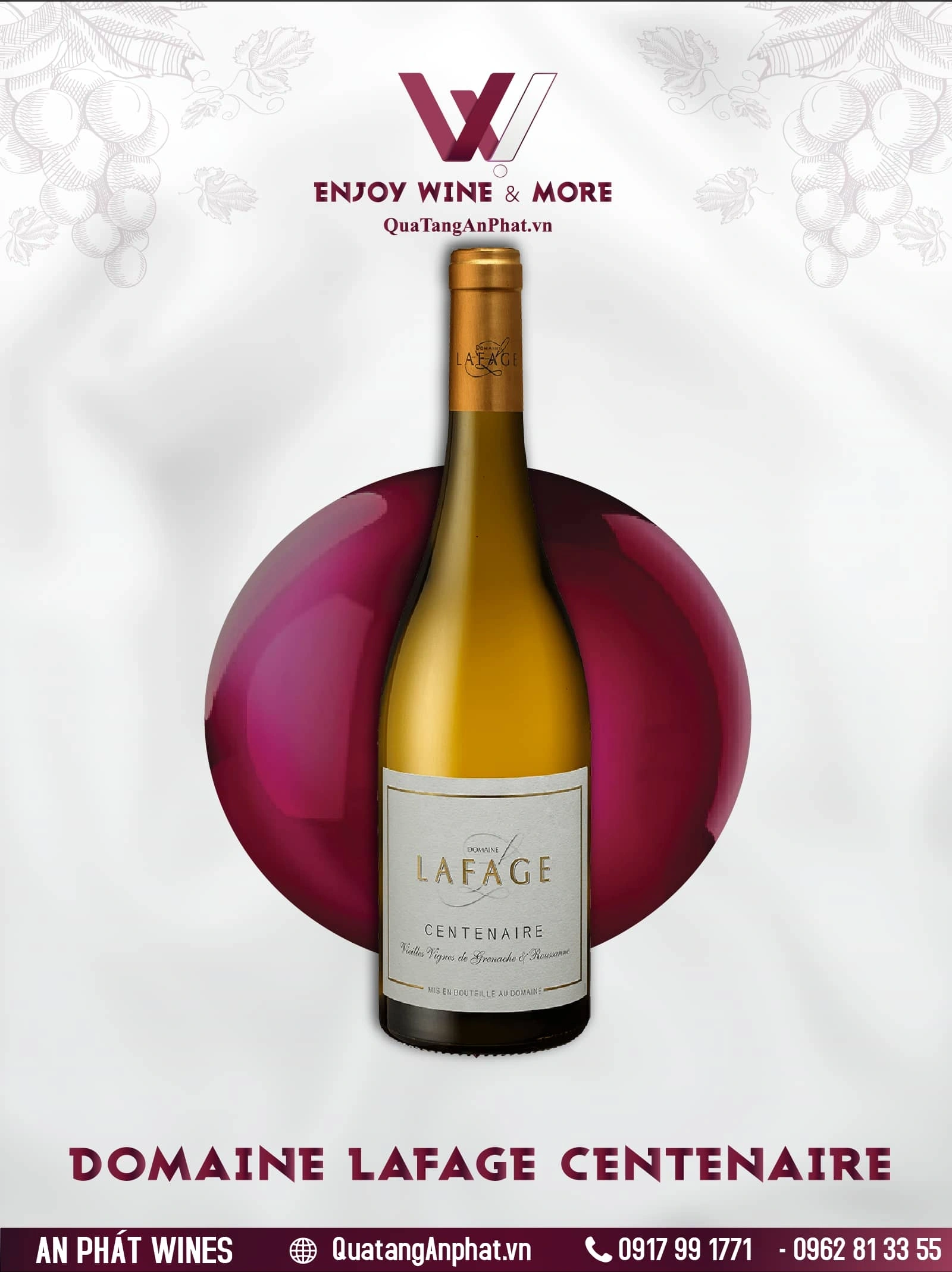 Rượu vang trắng  Domaine Lafage Centenaire Pháp 750ml 13% ?? Rượu vang trắng  Domaine Lafage Centenaire Pháp 750ml 13%