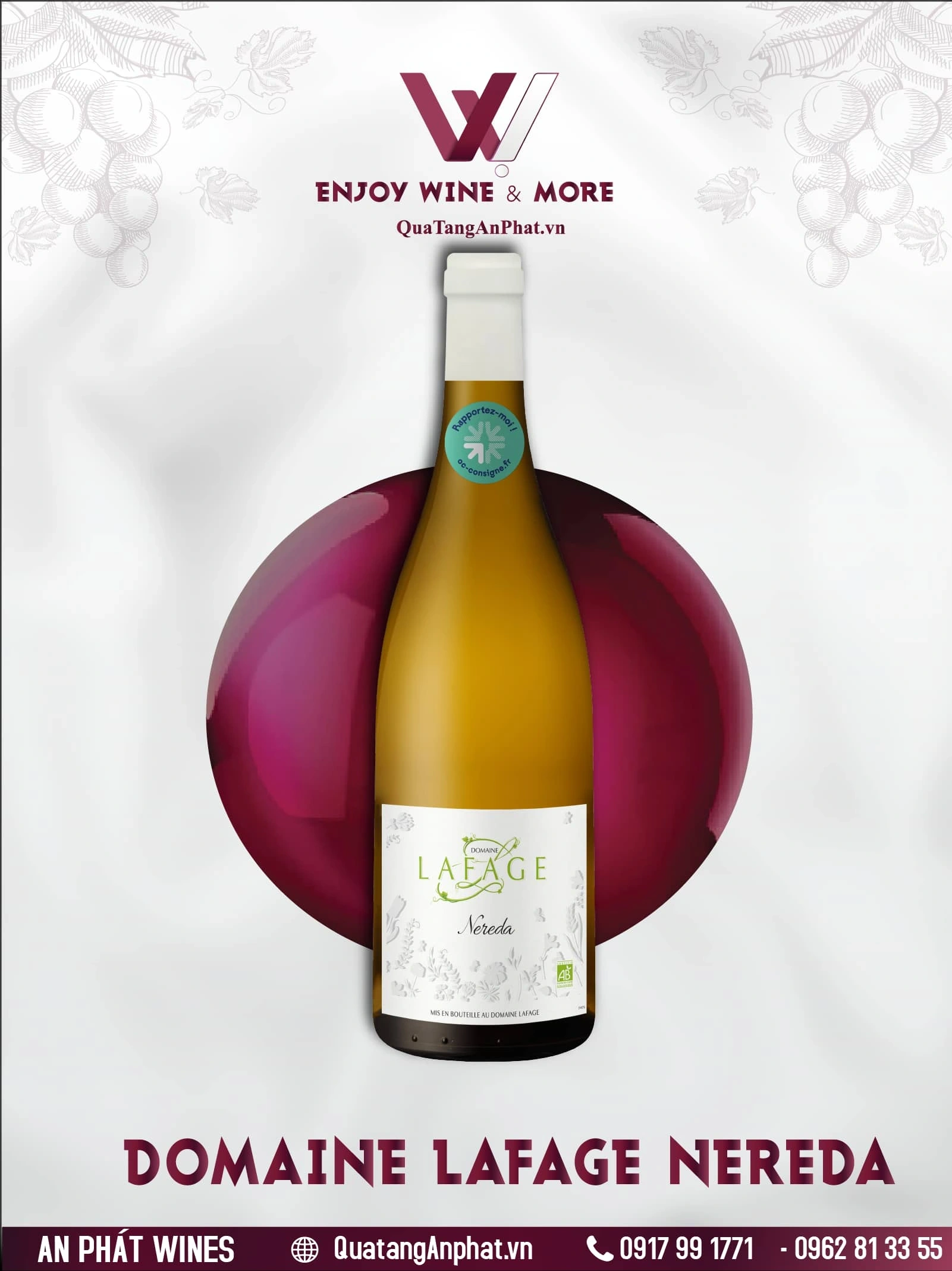 Rượu vang trắng  Domaine Lafage Nereda Pháp 750ml 13% ?? Rượu vang trắng  Domaine Lafage Nereda Pháp 750ml 13%