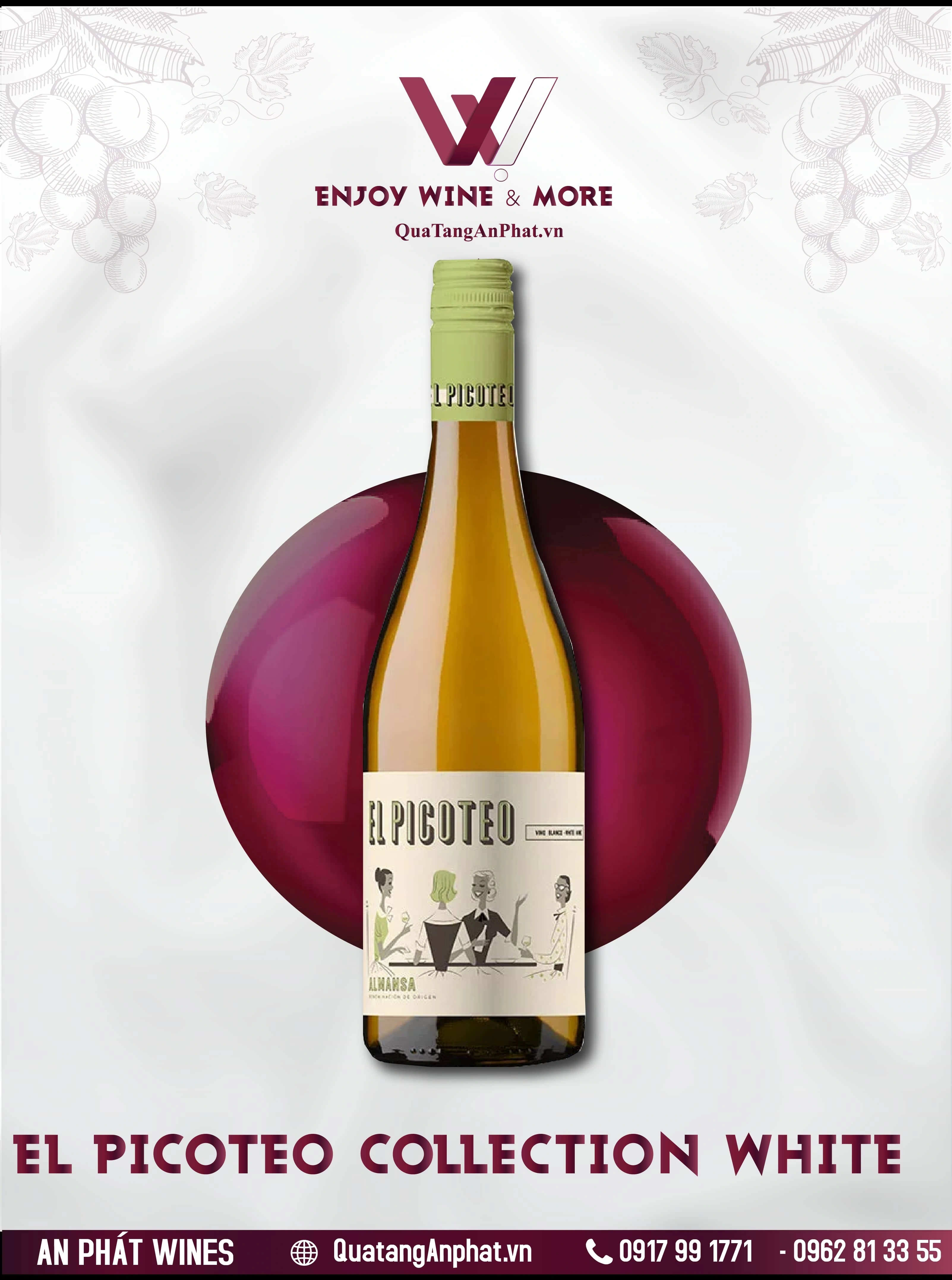 Rượu vang trắng  El Picoteo Collection White Spain 750ml 12,5% ?? Rượu vang trắng  El Picoteo Collection White Spain 750ml 12,5%