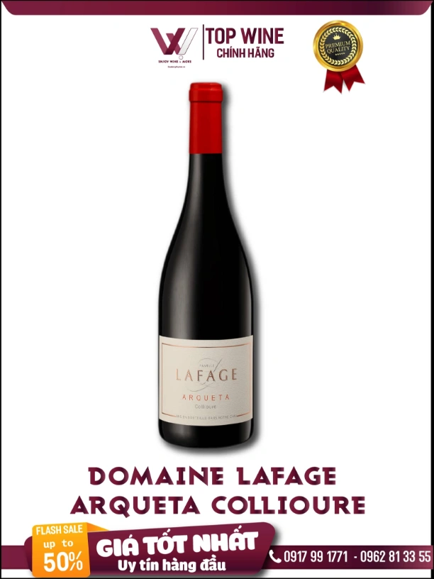 Rượu vang đỏ Domaine Lafage Arqueta Collioure Pháp 750ml 15%