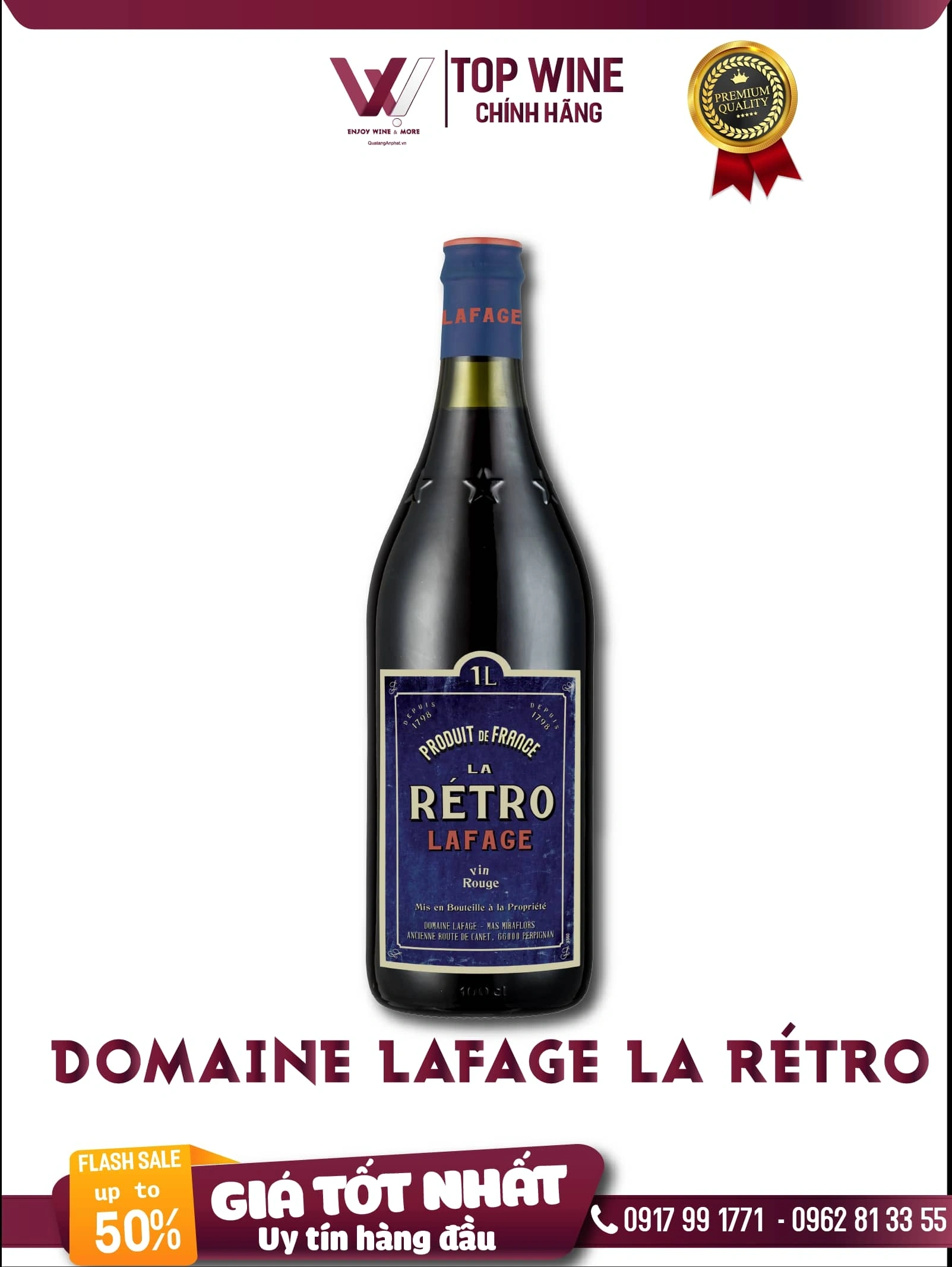 Rượu vang đỏ Domaine Lafage La Rétro Pháp 750ml 12.5% ?? Rượu vang đỏ Domaine Lafage La Rétro Pháp 750ml 12.5%