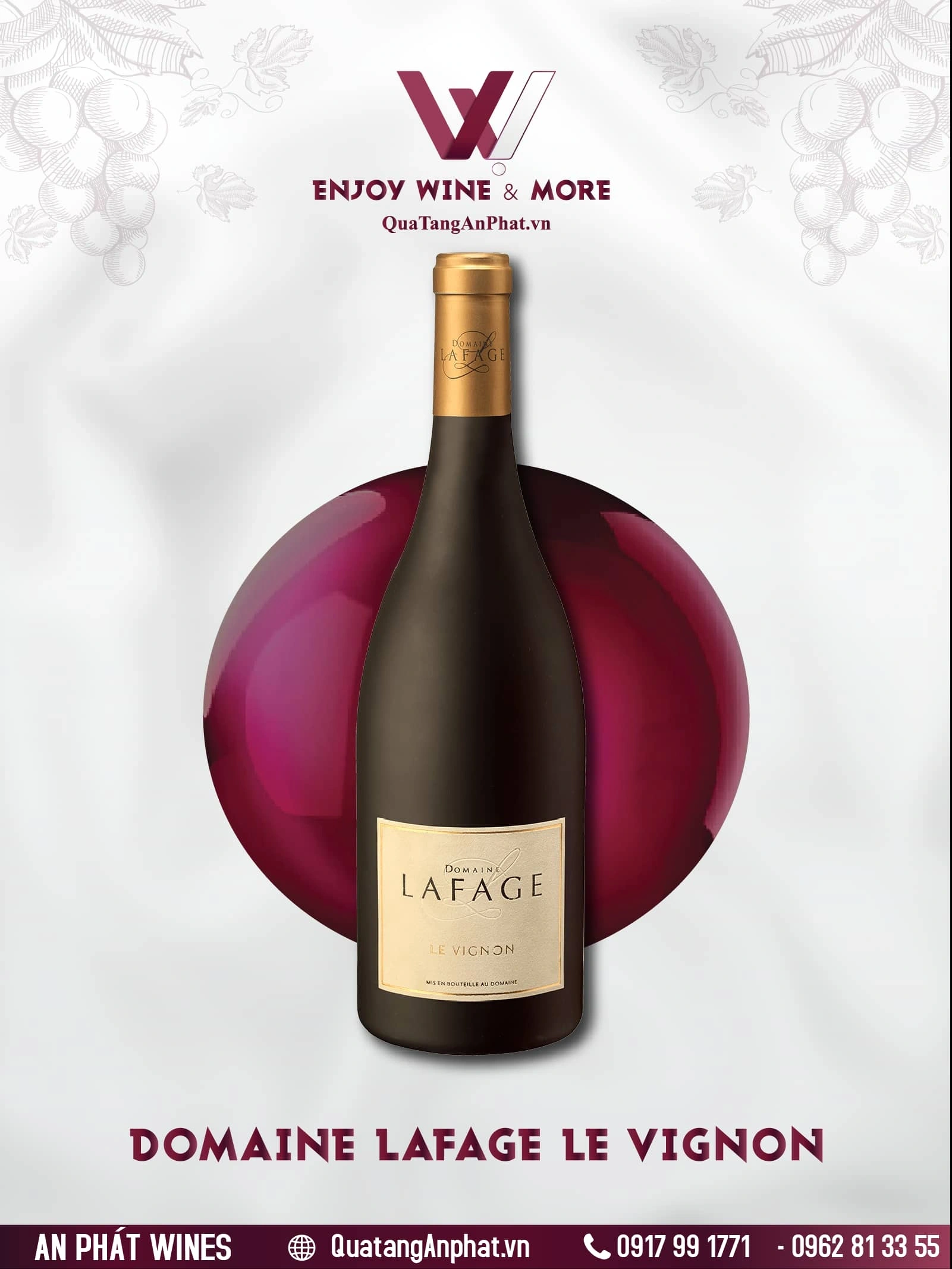 Rượu vang đỏ Domaine Lafage Le Vignon Pháp 750ml 15% ?? Rượu vang đỏ Domaine Lafage Le Vignon Pháp 750ml 15%