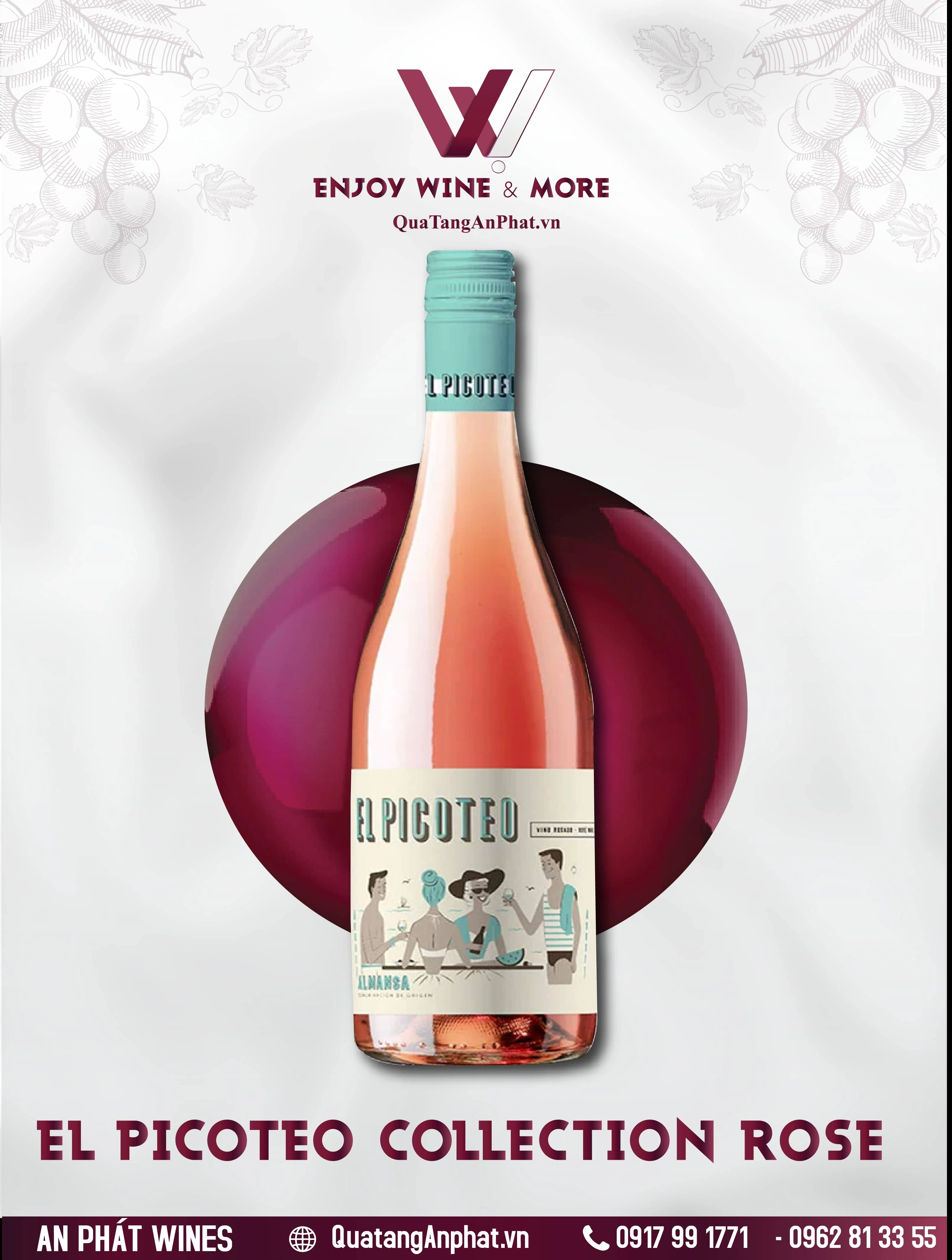 Rượu vang Rose El Picoteo Collection Rose Spain 750ml 13% ?? Rượu vang Rose El Picoteo Collection Rose Spain 750ml 13%