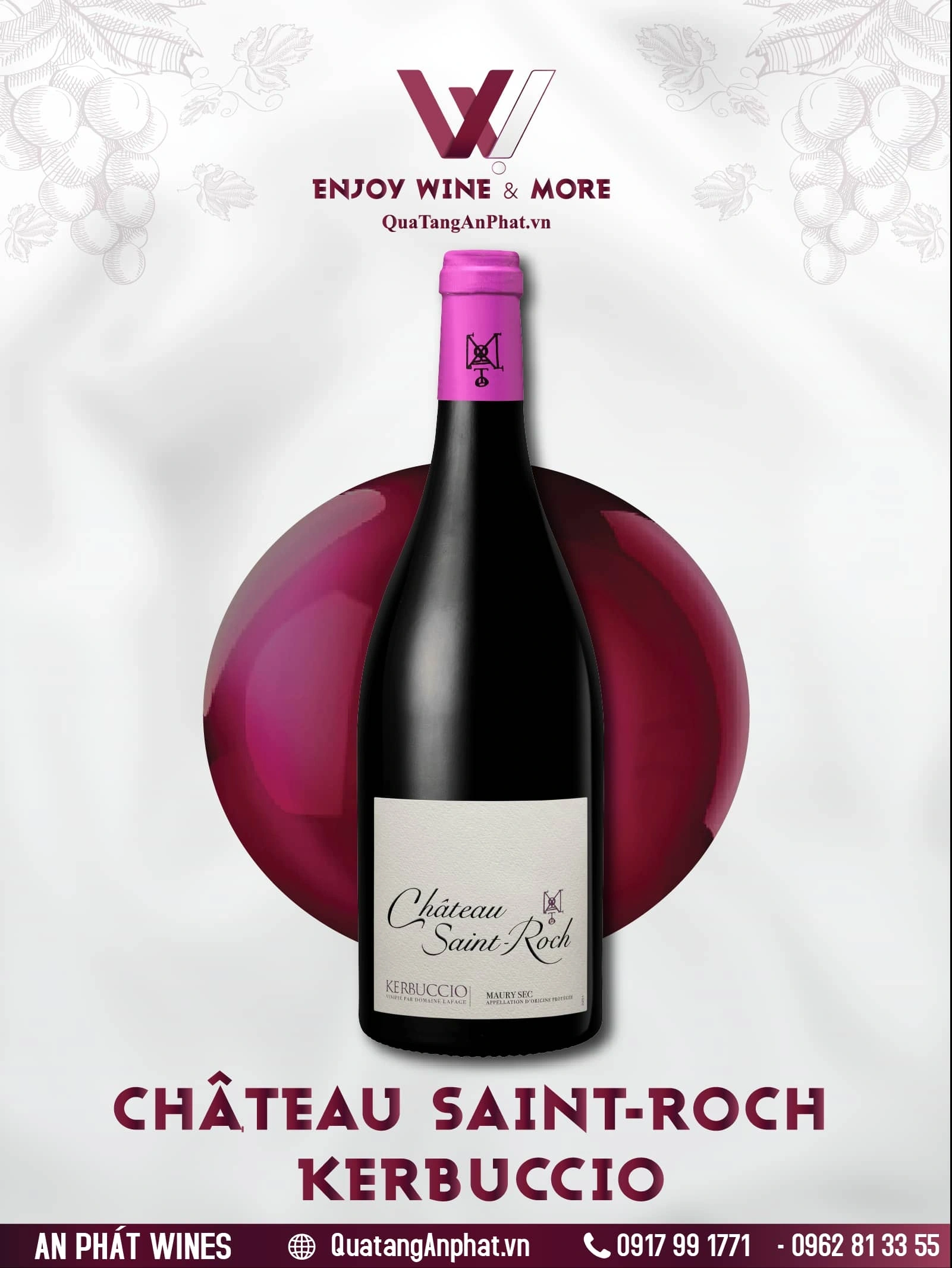 Rượu vang đỏ Domaine Lafage Château Saint-Roch Kerbuccio Pháp 750ml 15% ?? Rượu vang đỏ Domaine Lafage Château Saint-Roch Kerbuccio Pháp 750ml 15%