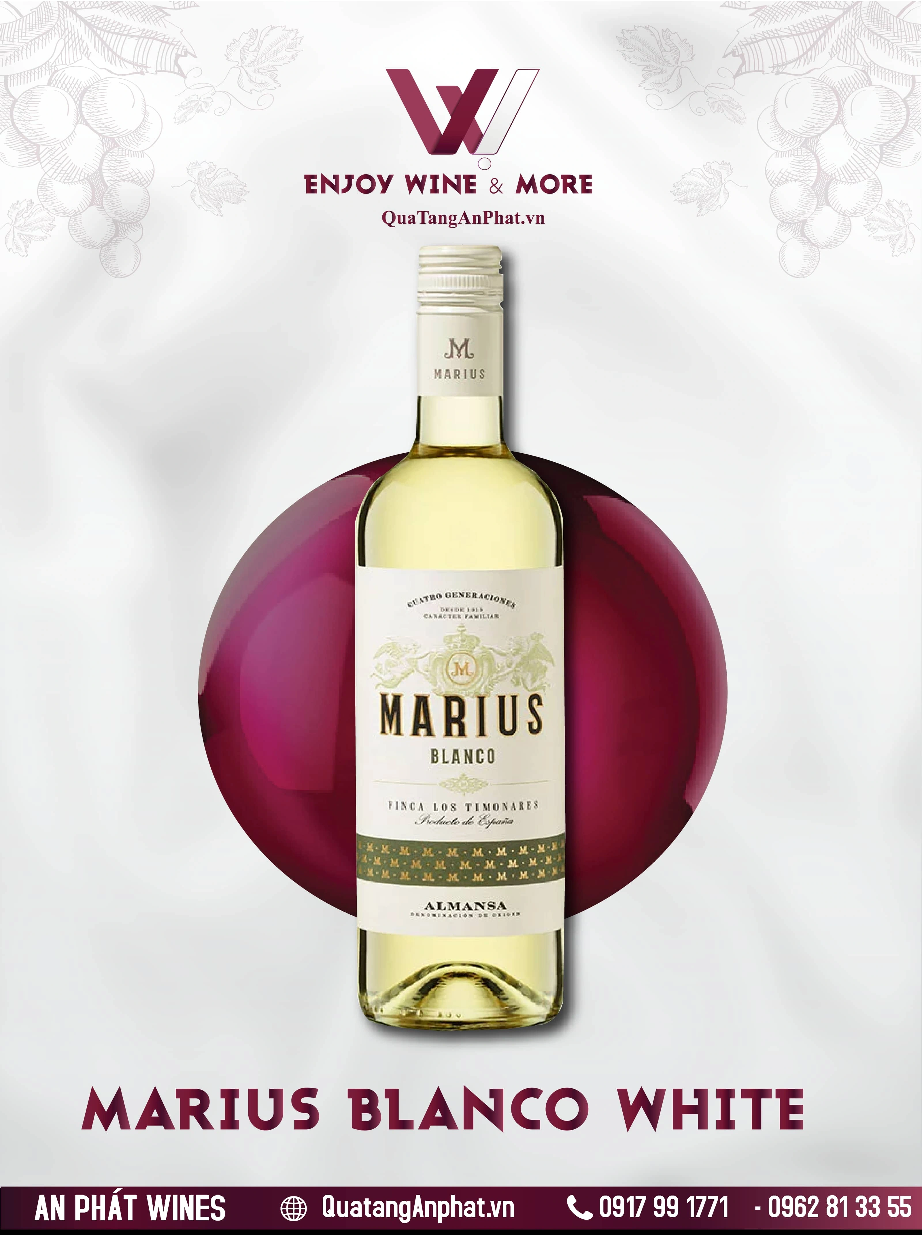 Rượu vang trắng  Piqueras Marius Blanco white  750ml 12,5% ?? Rượu vang trắng  Piqueras Marius Blanco white  750ml 12,5%