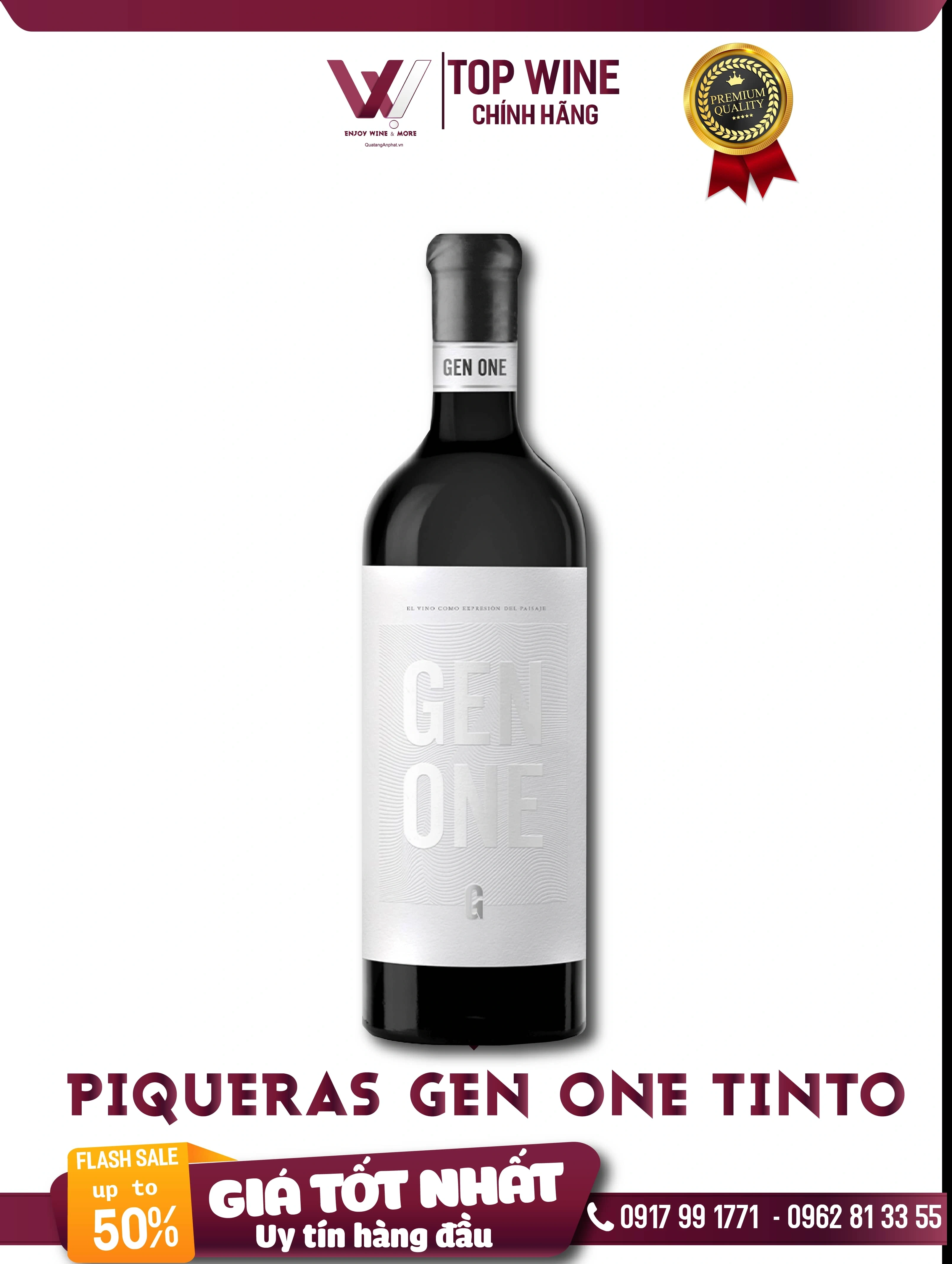 Rượu vang đỏ organic Piqueras Gen One Tinto Spain 750ml 15% ?? Rượu vang đỏ organic Piqueras Gen One Tinto Spain 750ml 15%