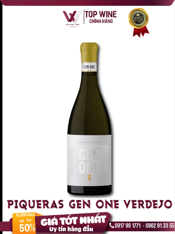 Rượu vang trắng organic Piqueras Gen One Verdejo Spain 750ml 13%