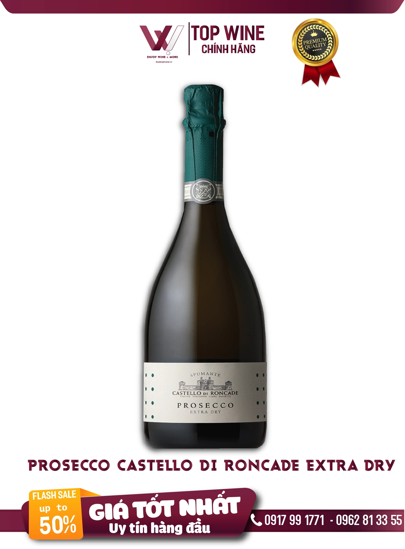 Rượu vang sủi bọt Prosecco Castello di Roncade Extra Dry Italy 750ml 11,5% ?? Rượu vang sủi bọt Prosecco Castello di Roncade Extra Dry Italy 750ml 11,5%