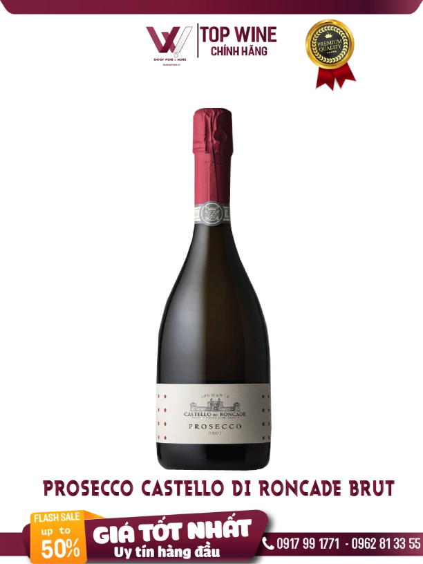 Rượu vang sủi bọt Prosecco  Castello di Roncade Brut Italy 750ml 11.5%