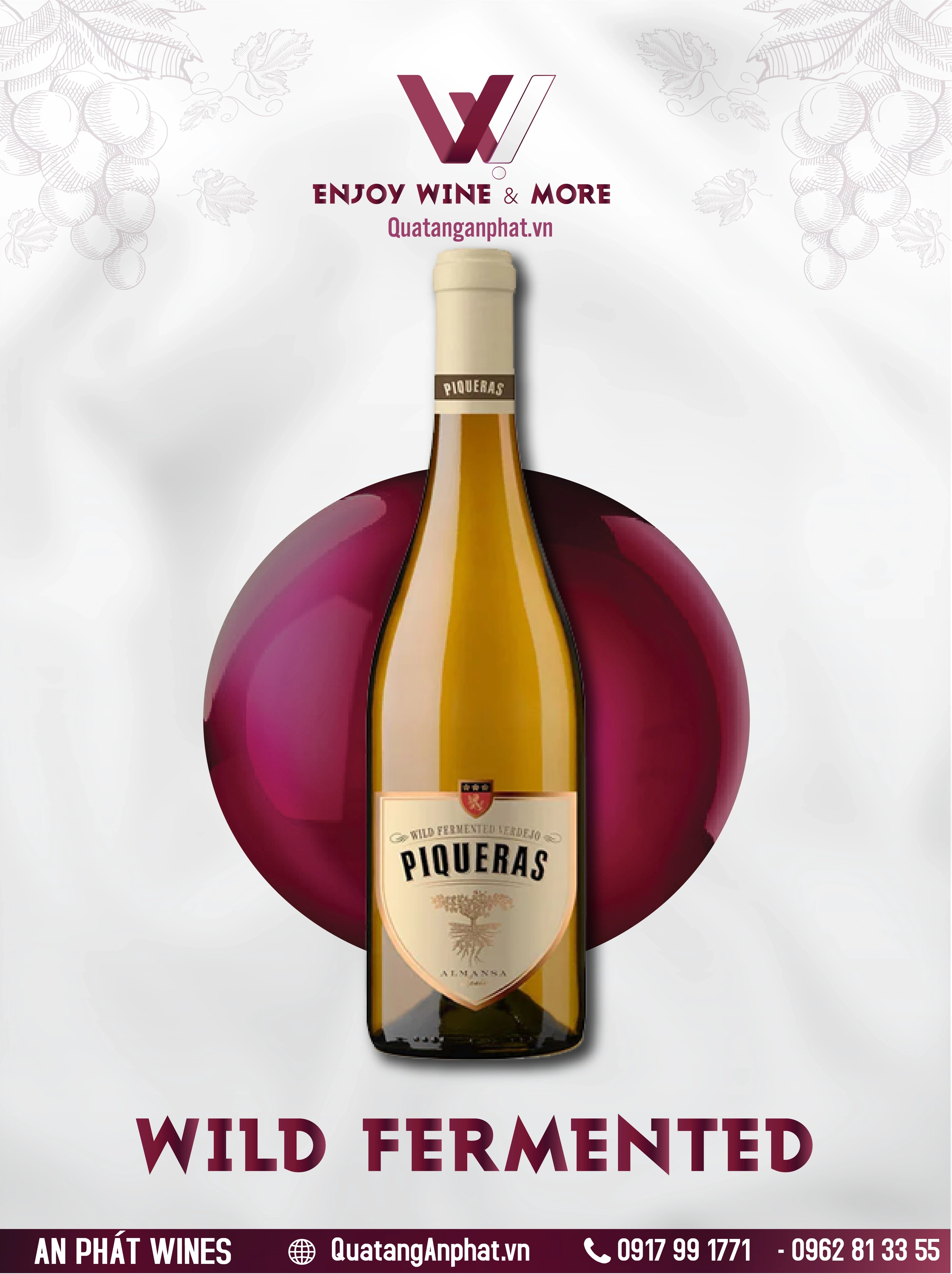 Rượu vang trắng  Piqueras Wild fermented Spain 750ml ?? Rượu vang trắng  Piqueras Wild fermented Spain 750ml